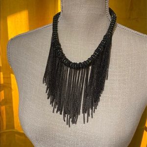 BCBG Chain Fringe Necklace